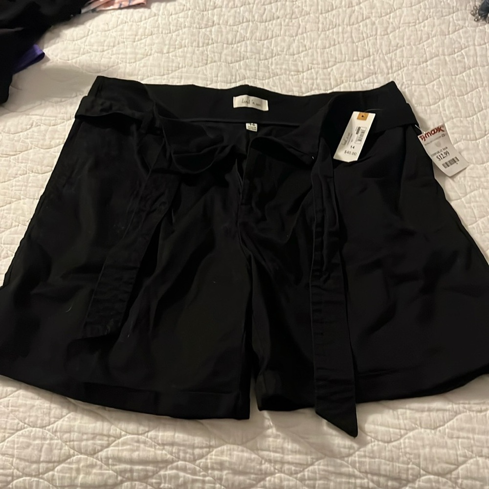 Land n sea black tie shorts size 14